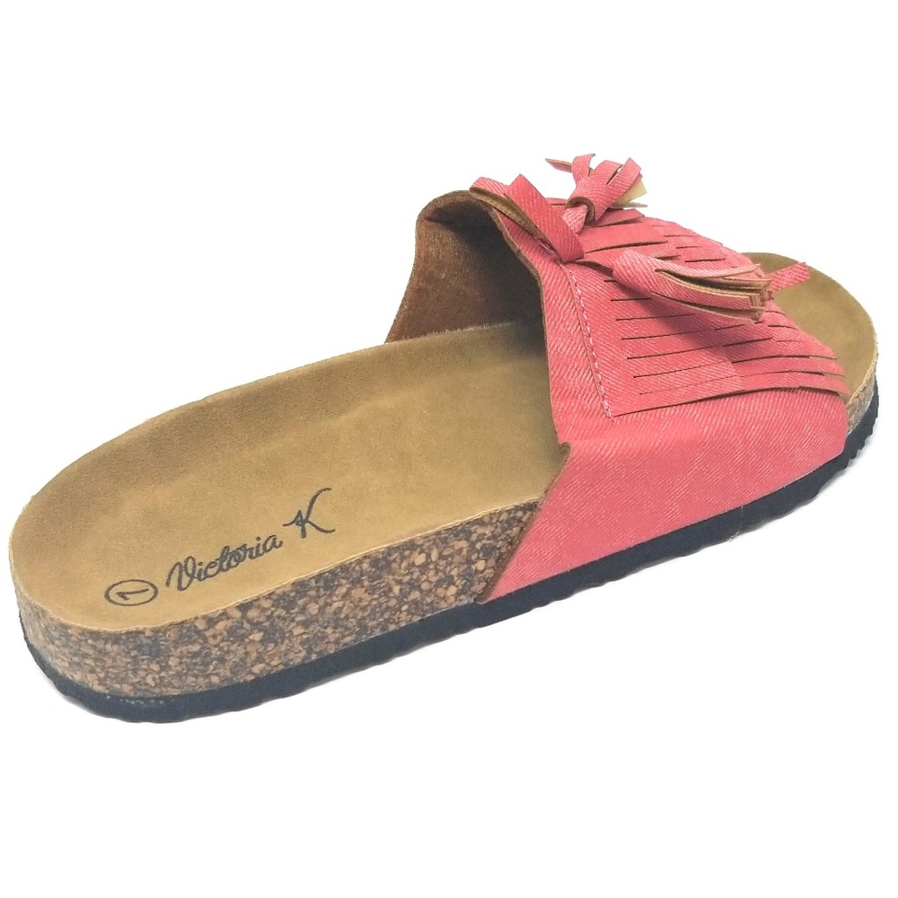 Women Cushioned Cork Slide Sandals in Red * - Picture 3 of 3